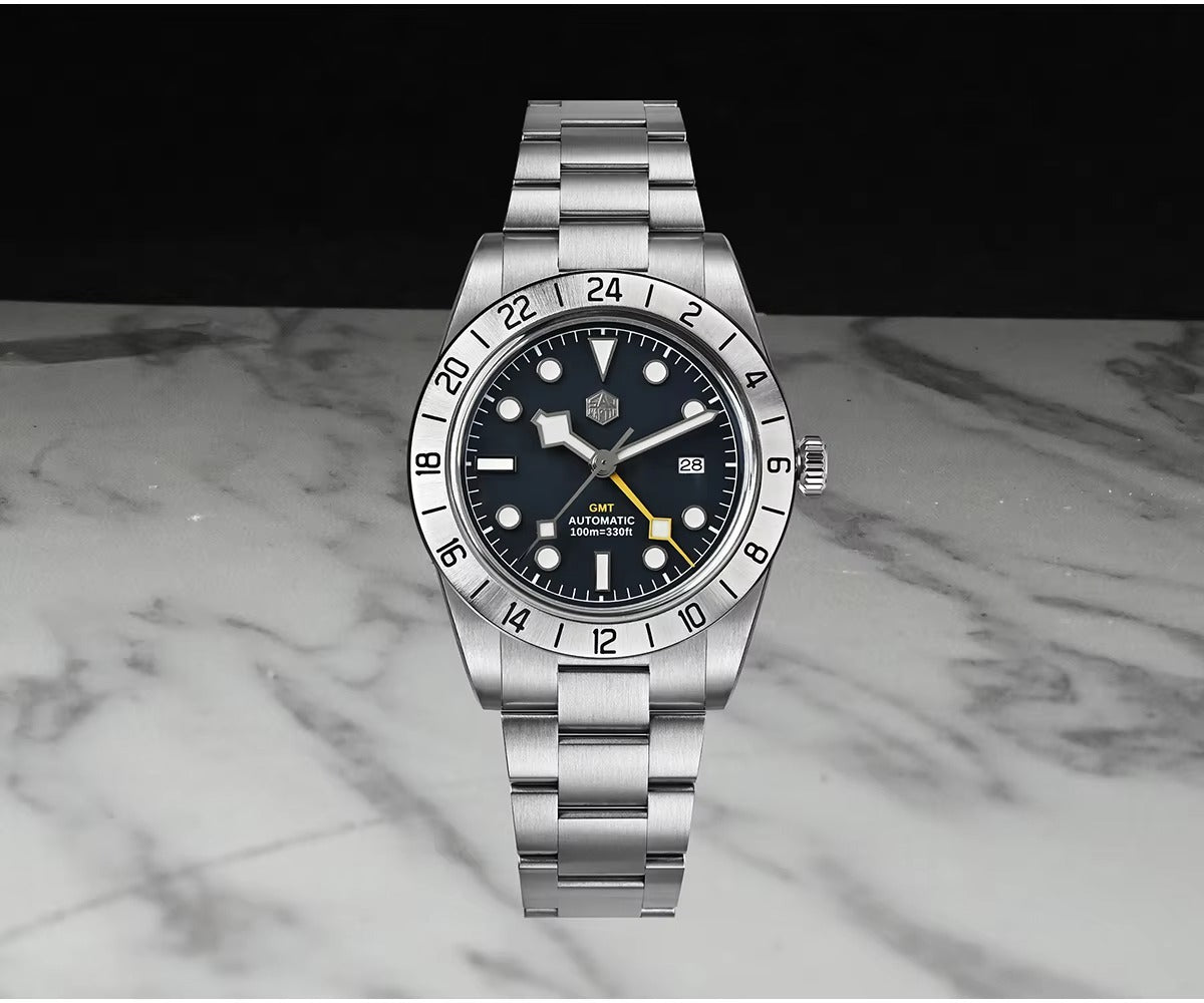 San Martin Upgraded 38.3mm Hangzhou 6460 BB GMT Men Watch Automatic Mechanical SN0054