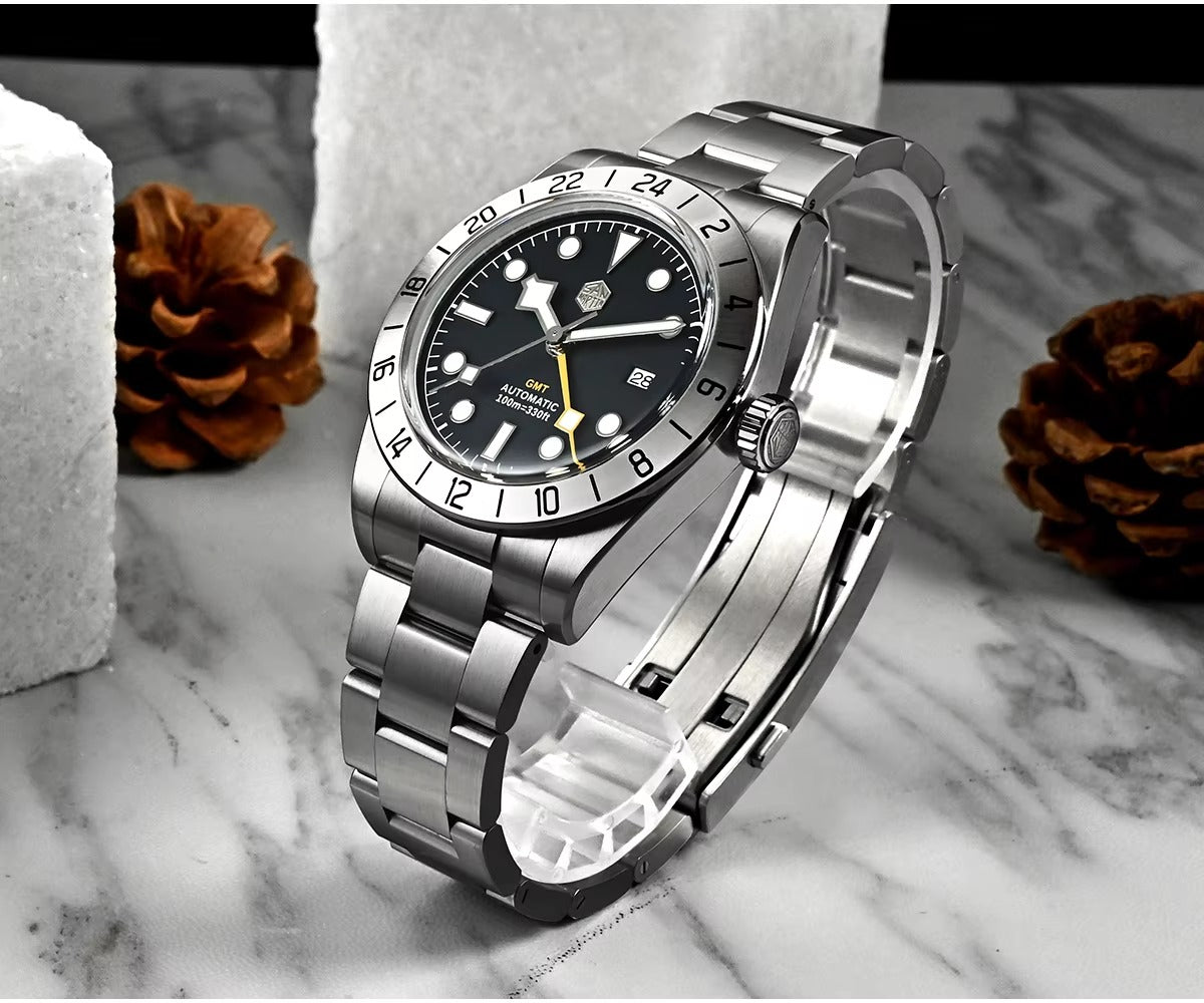 San Martin Upgraded 38.3mm Hangzhou 6460 BB GMT Men Watch Automatic Mechanical SN0054