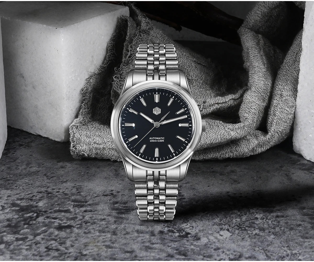 San Martin 39mm Gada Classic Simple Enamel Dial Miyota 90S5 Watch SN0144