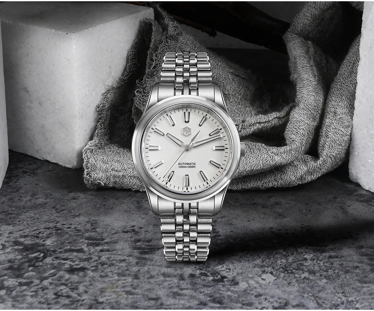 San Martin 39mm Gada Classic Simple Enamel Dial Miyota 90S5 Watch SN0144