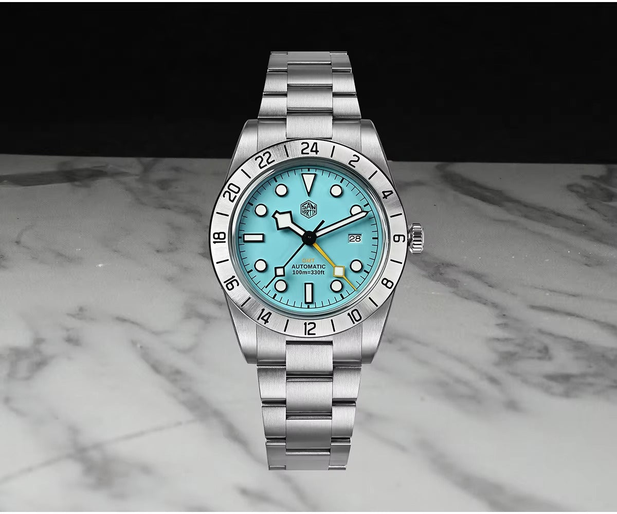 San Martin Upgraded 38.3mm Hangzhou 6460 BB GMT Men Watch Automatic Mechanical SN0054
