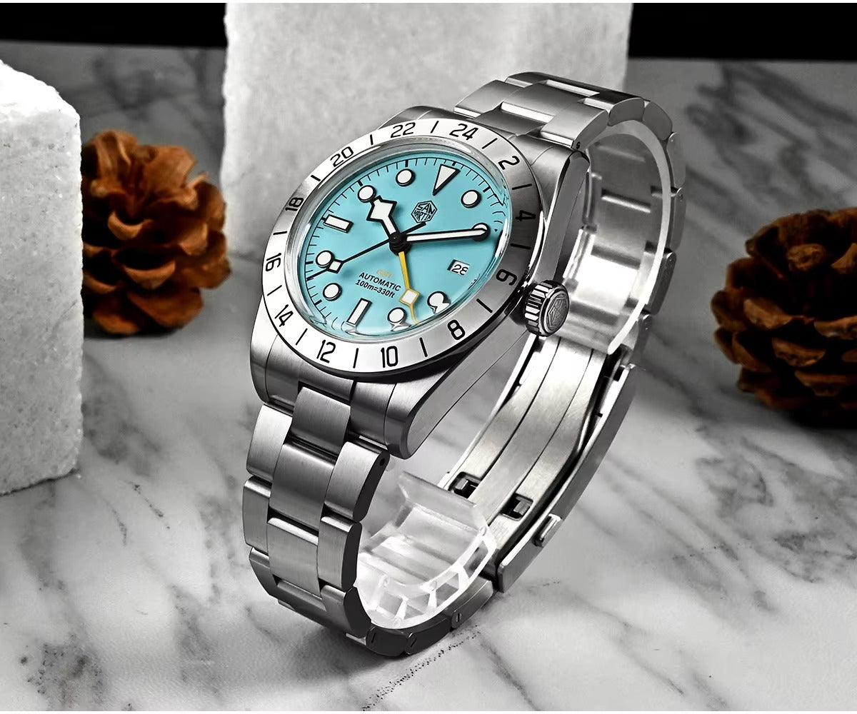 San Martin Upgraded 38.3mm Hangzhou 6460 BB GMT Men Watch Automatic Mechanical SN0054