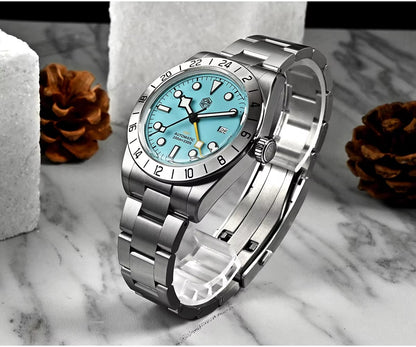 San Martin Upgraded 38.3mm Hangzhou 6460 BB GMT Men Watch Automatic Mechanical SN0054