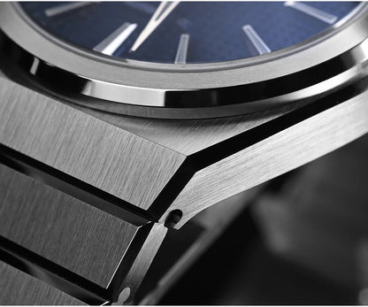 San Martin 39mm Waffle Dial Integrated Bracelet Miyota 90S5 Clear Caseback SN0152