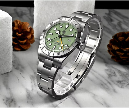 San Martin Upgraded 38.3mm Hangzhou 6460 BB GMT Men Watch Automatic Mechanical SN0054