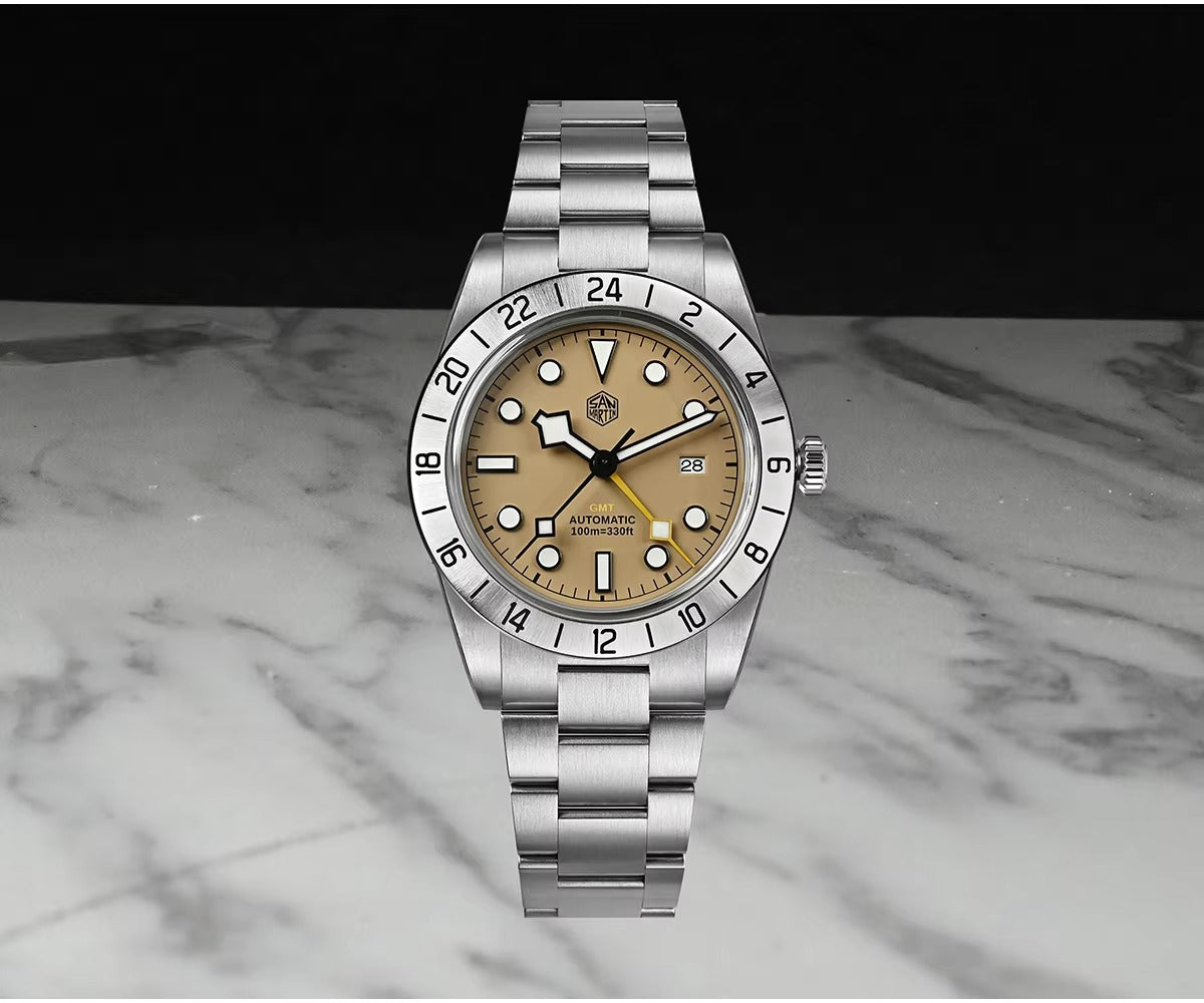 San Martin Upgraded 38.3mm Hangzhou 6460 BB GMT Men Watch Automatic Mechanical SN0054