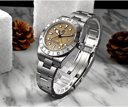 San Martin Upgraded 38.3mm Hangzhou 6460 BB GMT Men Watch Automatic Mechanical SN0054