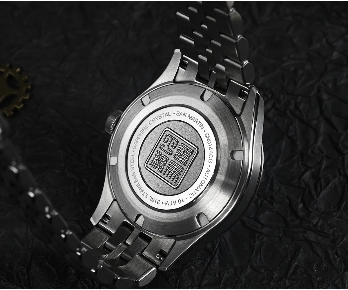 San Martin 39mm Gada Classic Simple Enamel Dial Miyota 90S5 Watch SN0144