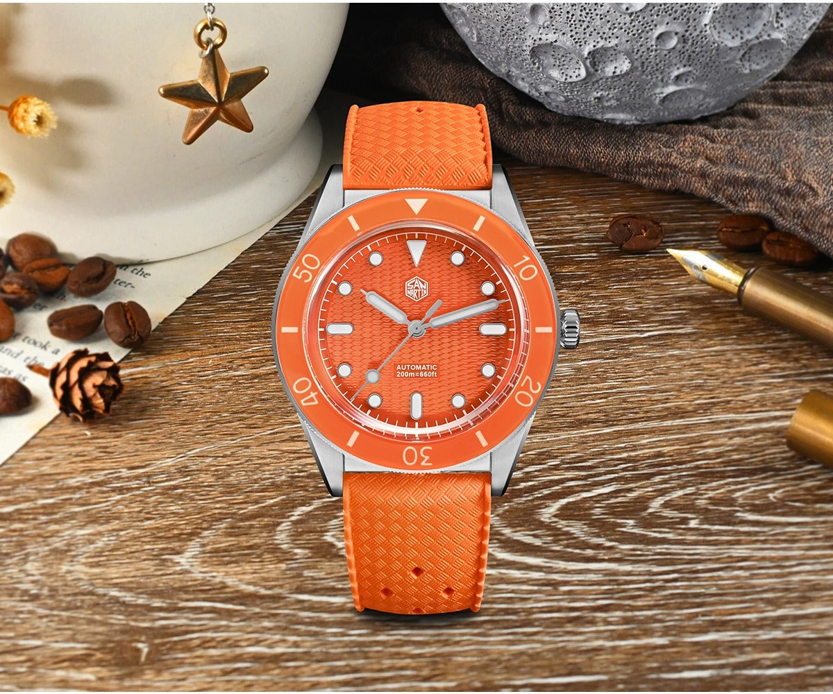 🔥11.11 Sale🔥San Martin 39mm Guilloche MOP Dial Miyota 90S5 Automatic Mechanical Watch SN0151