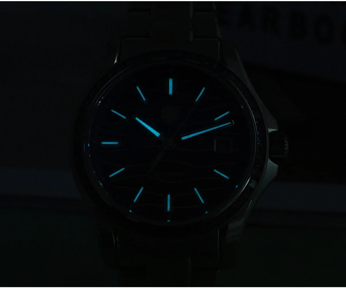 San Martin 39mm Men Watch Miyota 9015 Automatic Mechanical with Gemstones Bezel Mop Dial SN0150