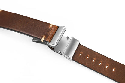 Retro Oil Waxed Leather Watch Strap 20mm 22mm