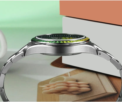 San Martin 39mm Men Watch Miyota 9015 Automatic Mechanical with Gemstones Bezel Mop Dial SN0150