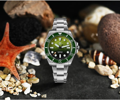 San Martin 38mm Enamel Gradient Wave Texture Dial Miyota 90S5 Diver Wristwatch SN0126-GS