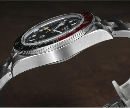 San Martin 39mm Men GMT Watch Automatic Mechanical with OTF Adjustable Clasp SN0109