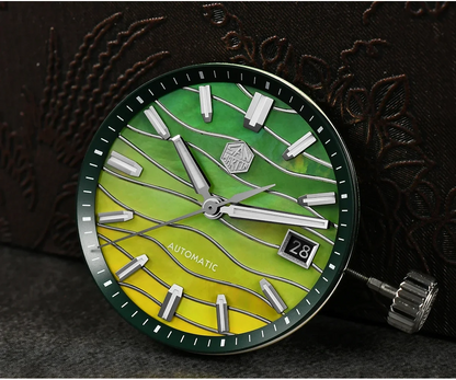 San Martin 39mm Men Watch Miyota 9015 Automatic Mechanical with Gemstones Bezel Mop Dial SN0150