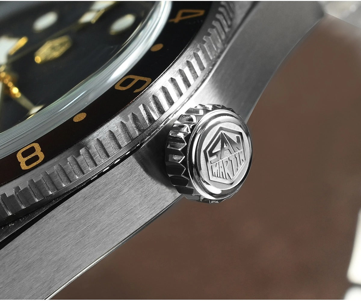San Martin 39mm Men GMT Watch Automatic Mechanical with OTF Adjustable Clasp SN0109