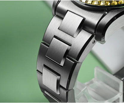 San Martin 39mm Men Watch Miyota 9015 Automatic Mechanical with Gemstones Bezel Mop Dial SN0150