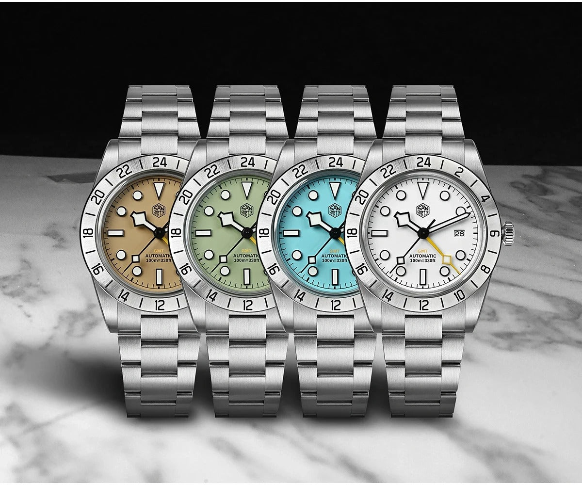 San Martin Upgraded 38.3mm Hangzhou 6460 BB GMT Men Watch Automatic Mechanical SN0054