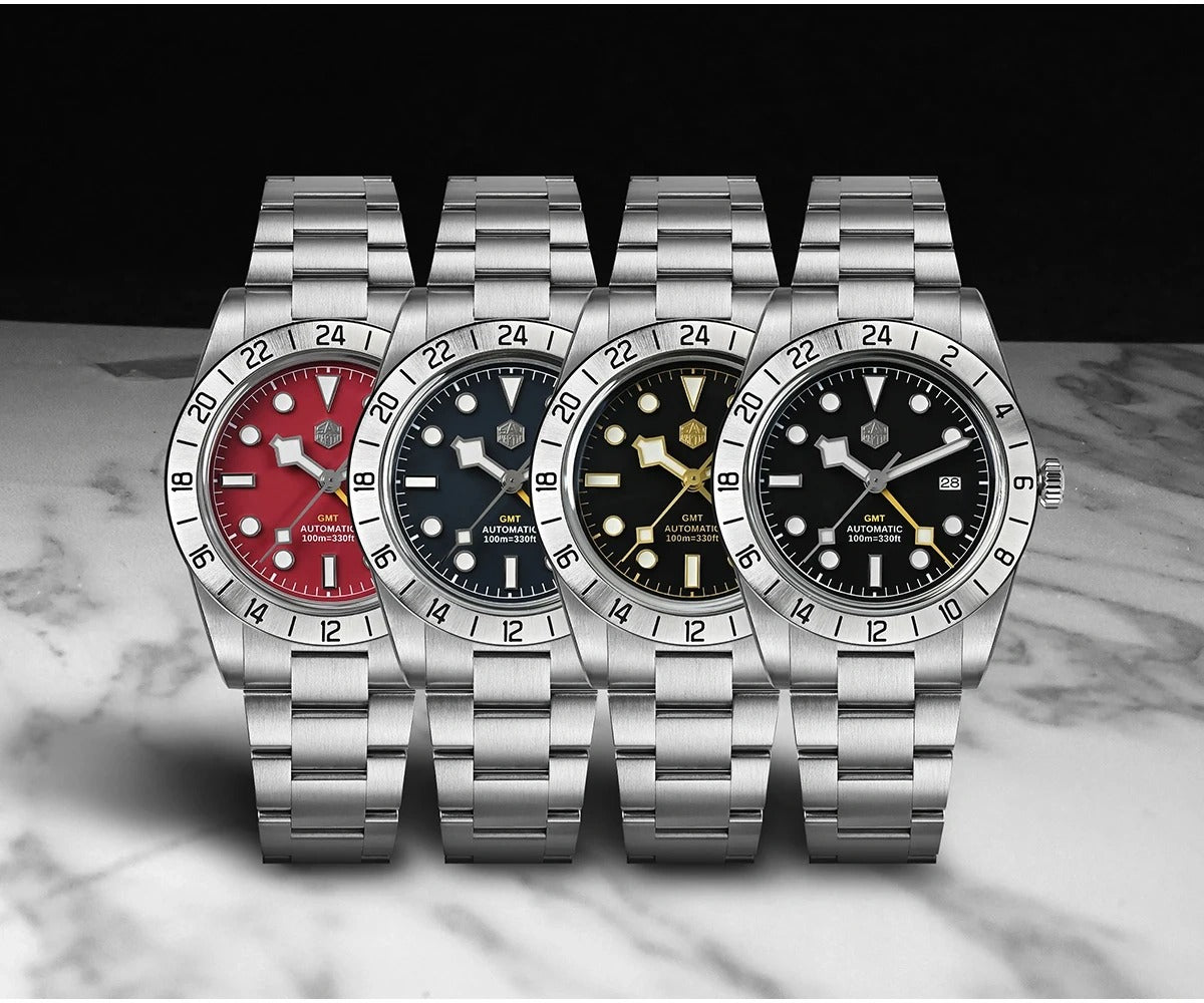 San Martin Upgraded 38.3mm Hangzhou 6460 BB GMT Men Watch Automatic Mechanical SN0054