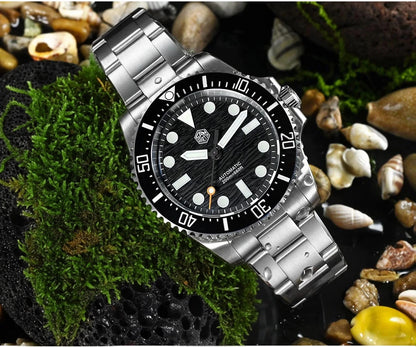 San Martin 38mm Enamel Gradient Wave Texture Dial Miyota 90S5 Diver Wristwatch SN0126-GS