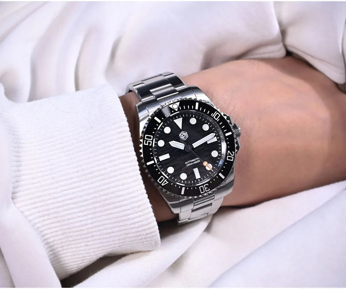 San Martin 38mm Enamel Gradient Wave Texture Dial Miyota 90S5 Diver Wristwatch SN0126-GS