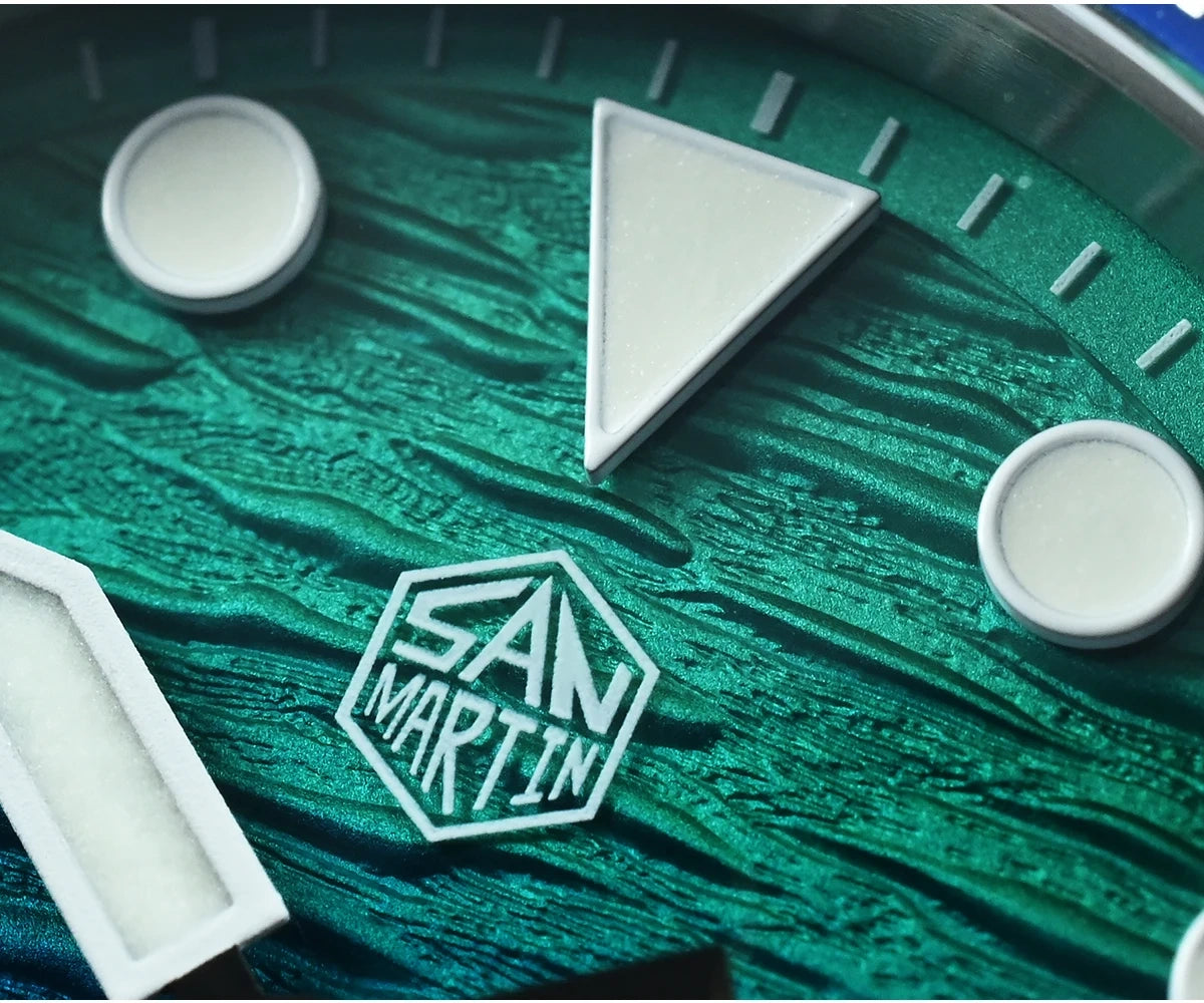 San Martin 38mm Enamel Gradient Wave Texture Dial Miyota 90S5 Diver Wristwatch SN0126-GS