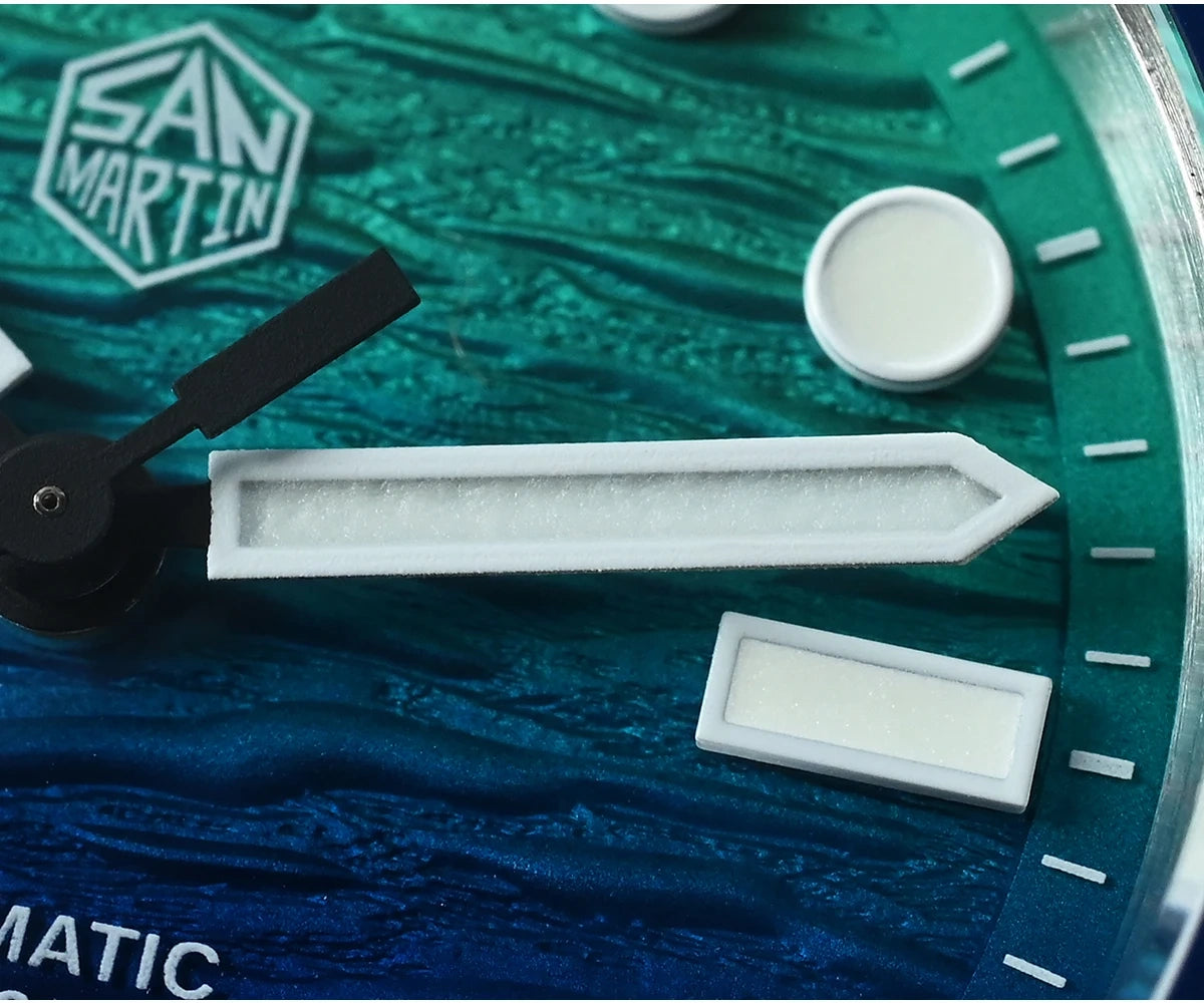 San Martin 38mm Enamel Gradient Wave Texture Dial Miyota 90S5 Diver Wristwatch SN0126-GS