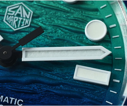 San Martin 38mm Enamel Gradient Wave Texture Dial Miyota 90S5 Diver Wristwatch SN0126-GS