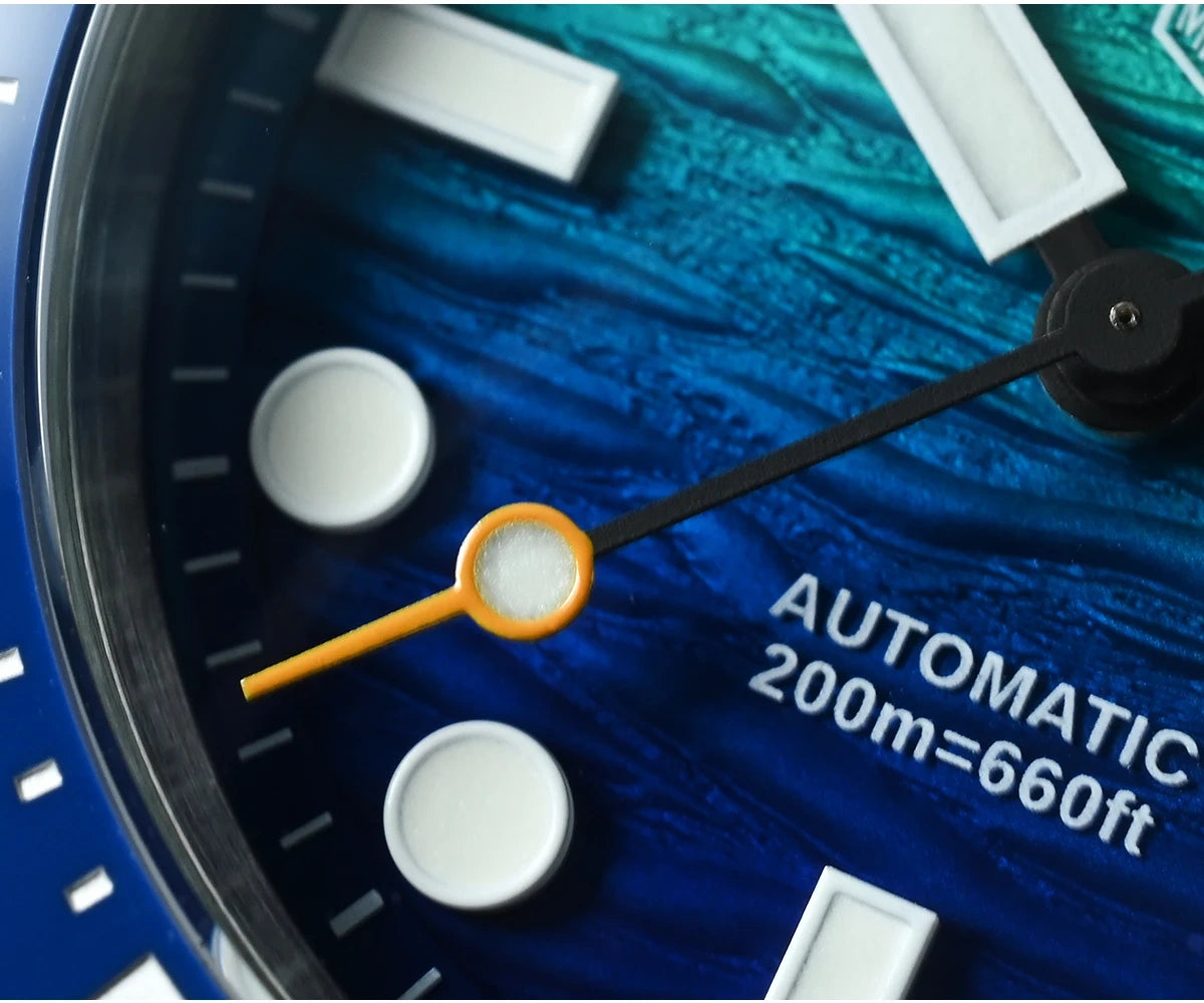 San Martin 38mm Enamel Gradient Wave Texture Dial Miyota 90S5 Diver Wristwatch SN0126-GS