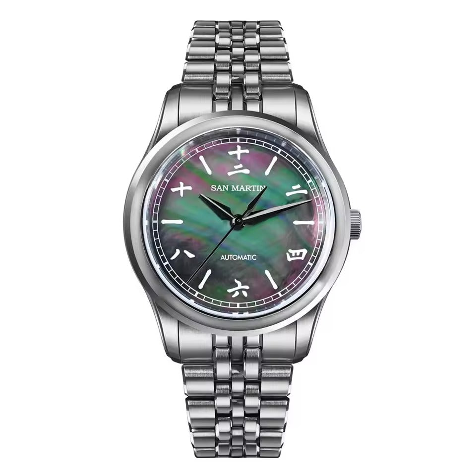 San Martin New 39mm Gada Watch MOP Dial Original Design Miyota 90S5 SN0144