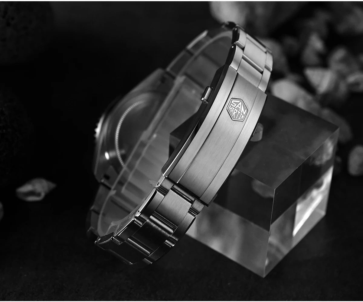 San Martin 38mm Enamel Gradient Wave Texture Dial Miyota 90S5 Diver Wristwatch SN0126-GS