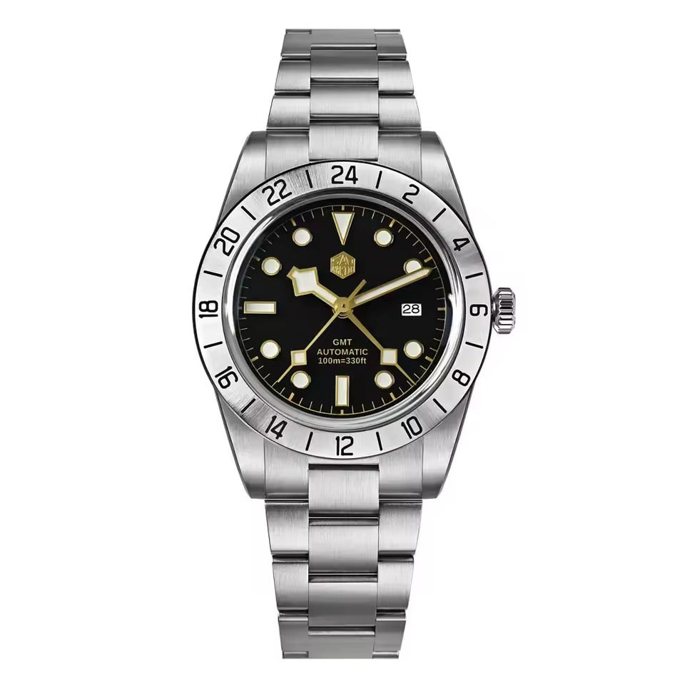San Martin Upgraded 38.3mm Hangzhou 6460 BB GMT Men Watch Automatic Mechanical SN0054