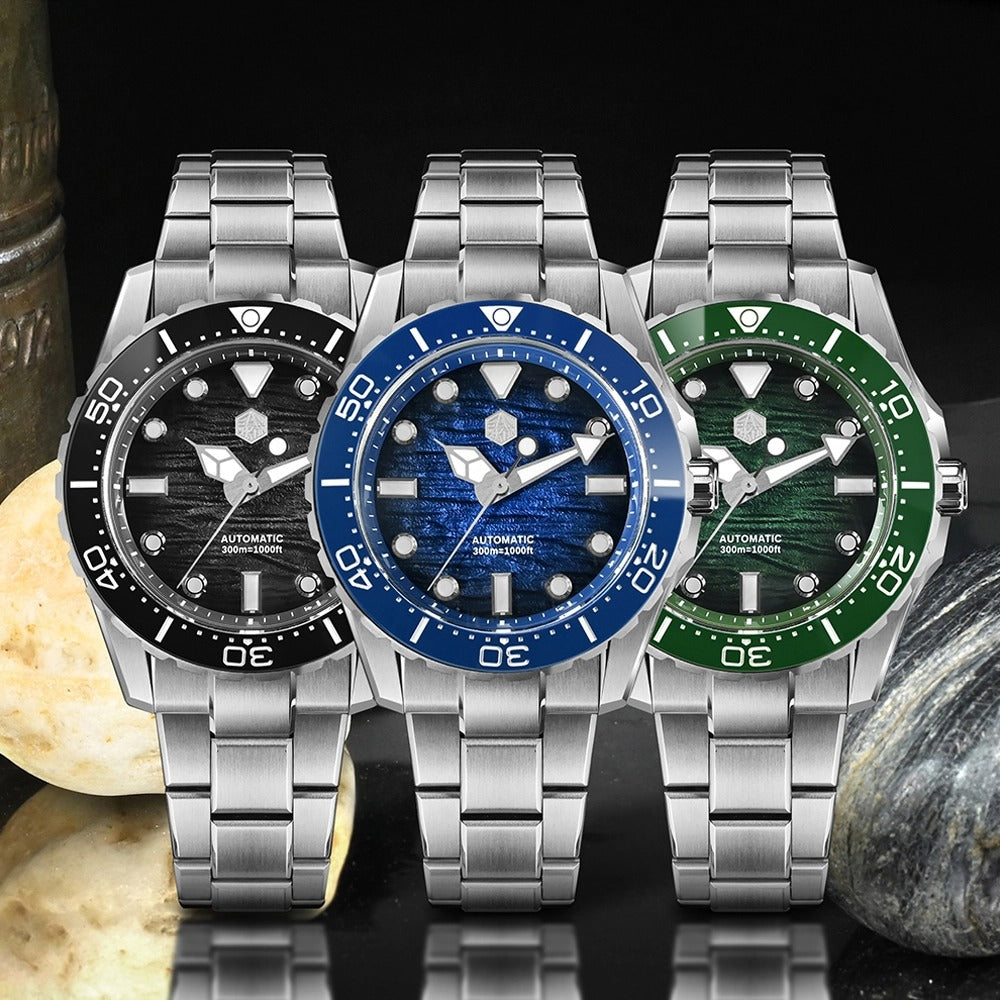 San Martin 40mm Diver 300m Men Watch ST2130 Automatic Mechanical SN0154