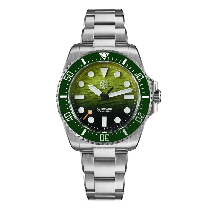 San Martin 38mm Enamel Gradient Wave Texture Dial Miyota 90S5 Diver Wristwatch SN0126-GS