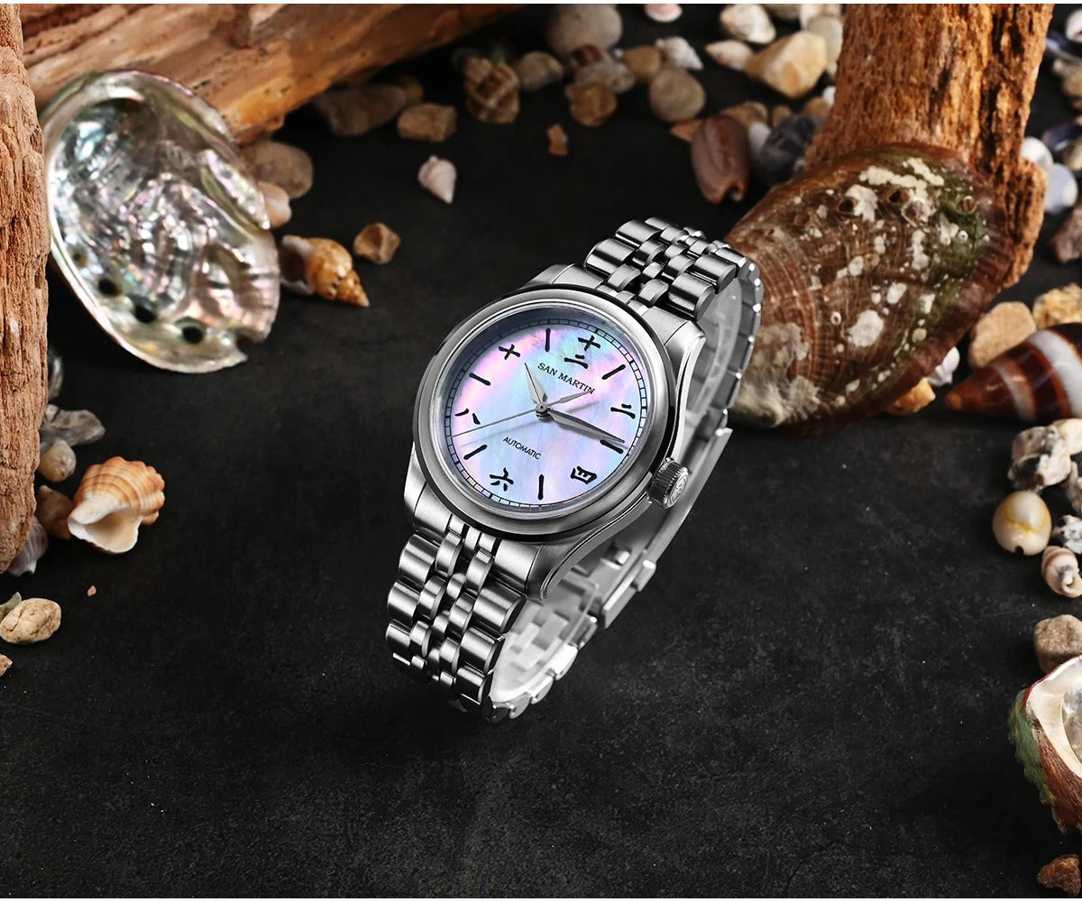 San Martin New 39mm Gada Watch MOP Dial Original Design Miyota 90S5 SN0144