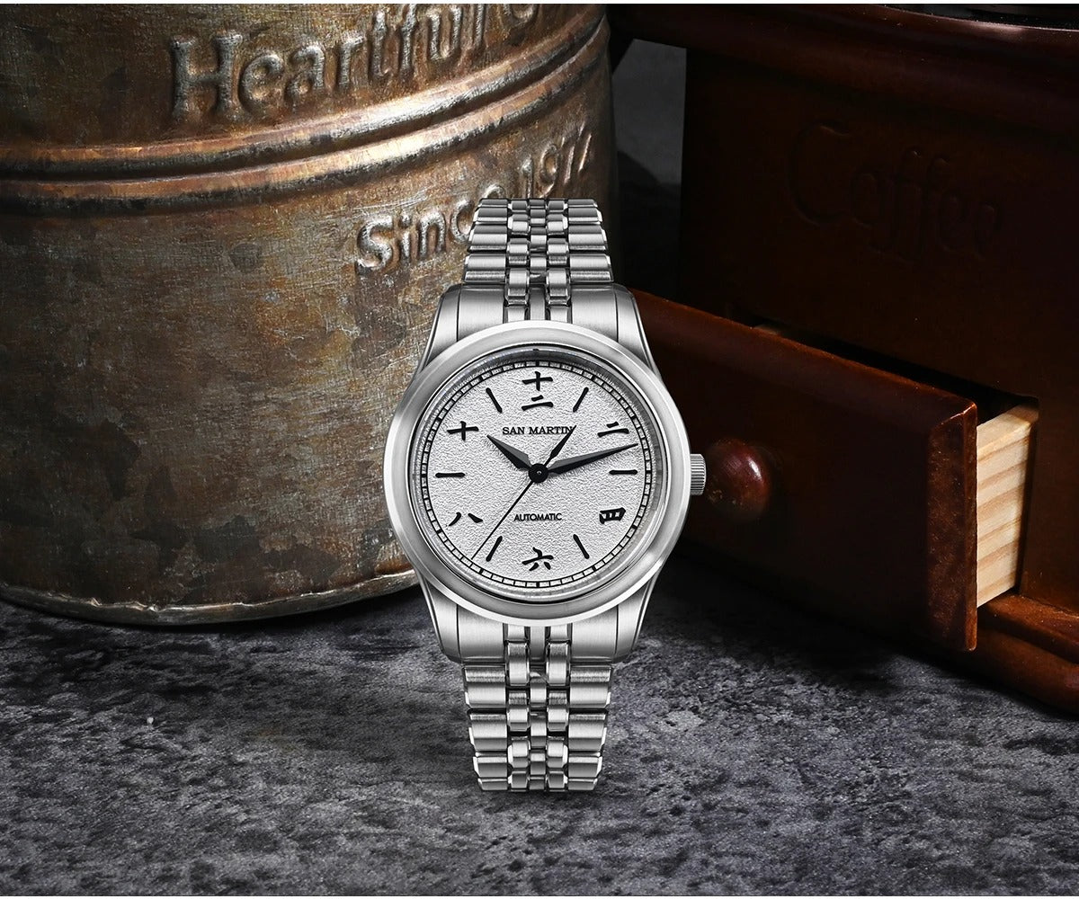 San Martin New 39mm Gada Watch MOP Dial Original Design Miyota 90S5 SN0144