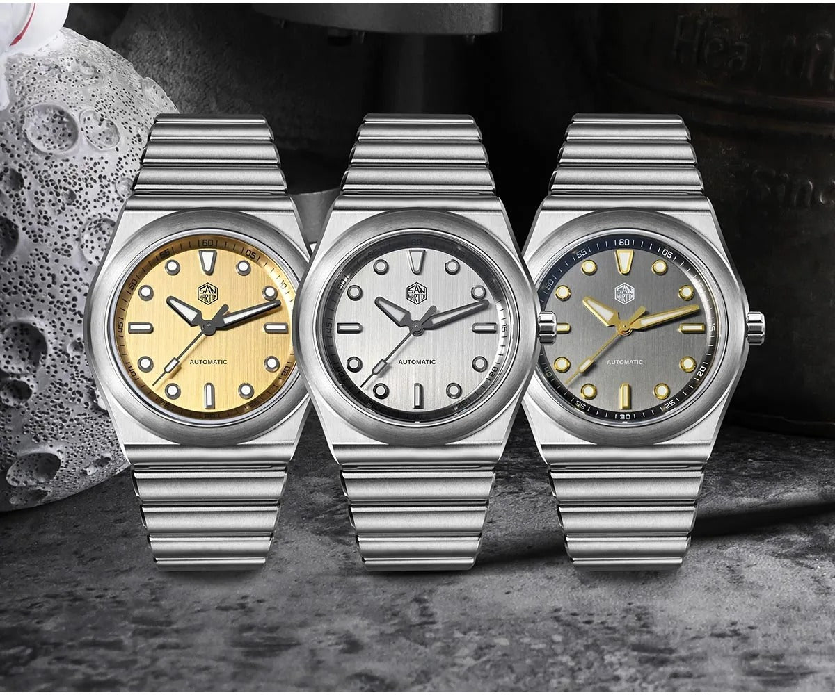 San Martin 40mm SS Brushed Dial Integrated Bracelet Miyota 90S5 SN0149