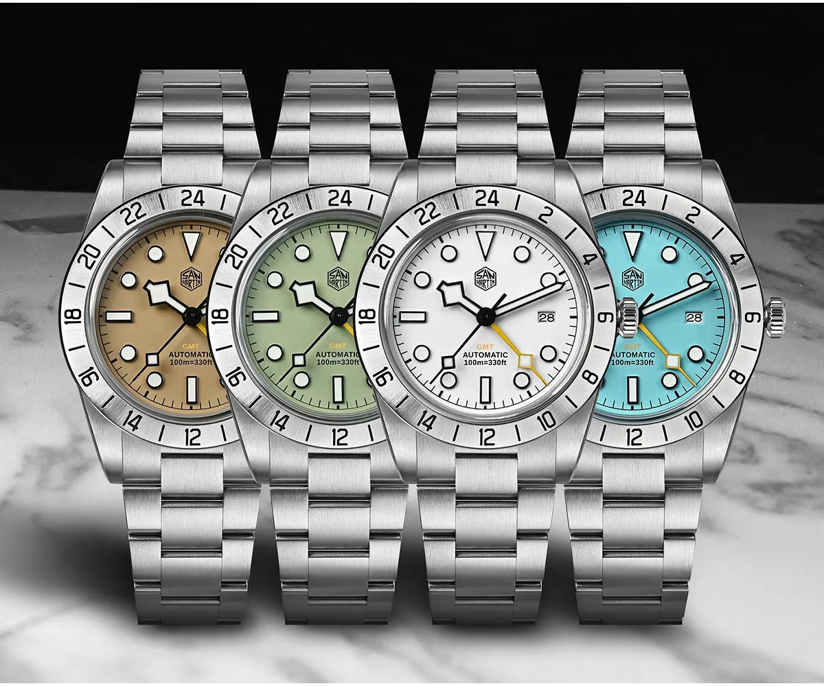San Martin Upgraded 38.3mm Hangzhou 6460 BB GMT Men Watch Automatic Mechanical SN0054