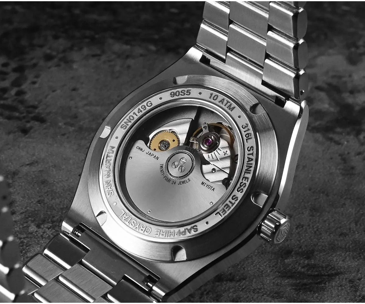 San Martin 40mm SS Brushed Dial Integrated Bracelet Miyota 90S5 SN0149