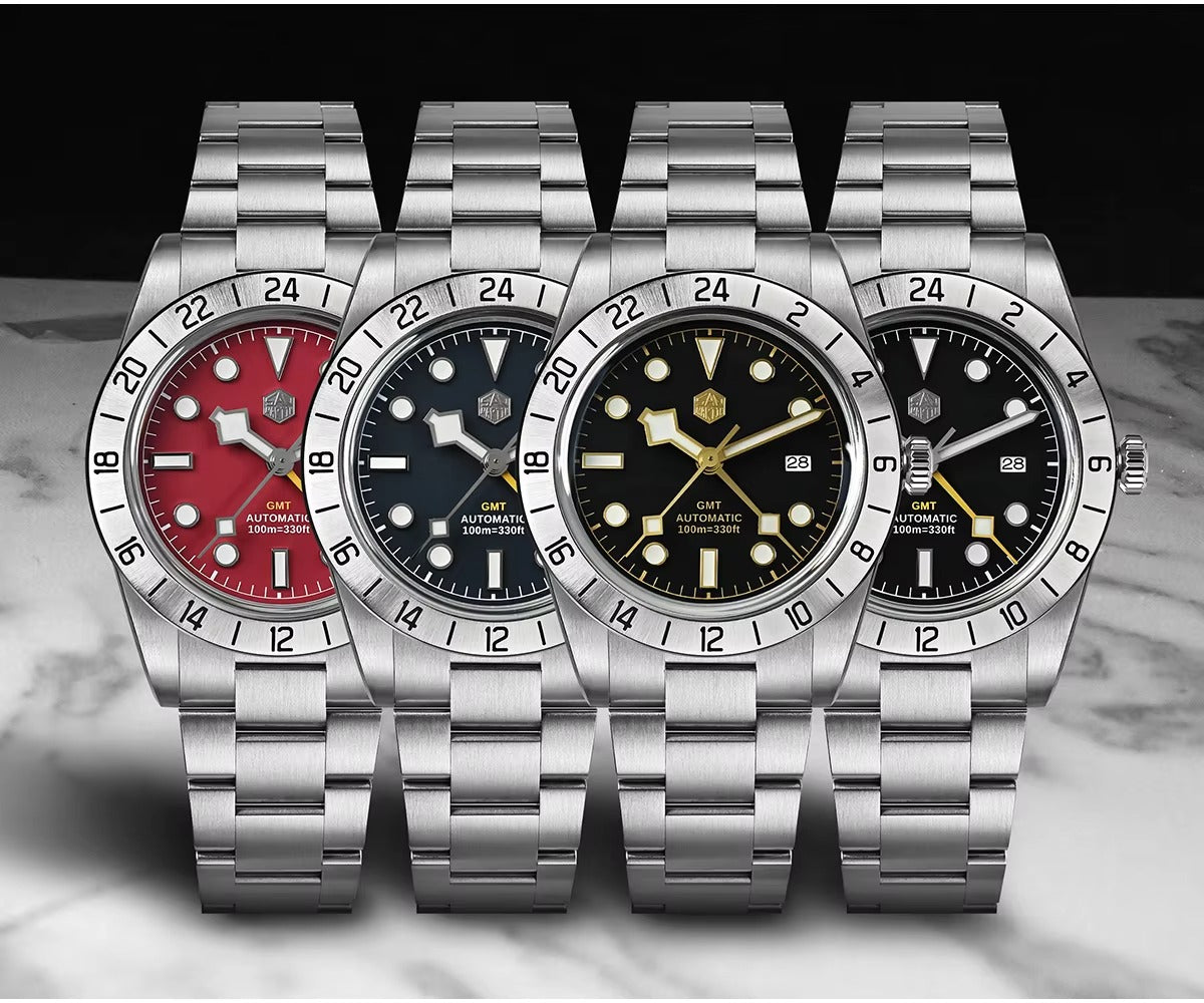 San Martin Upgraded 38.3mm Hangzhou 6460 BB GMT Men Watch Automatic Mechanical SN0054
