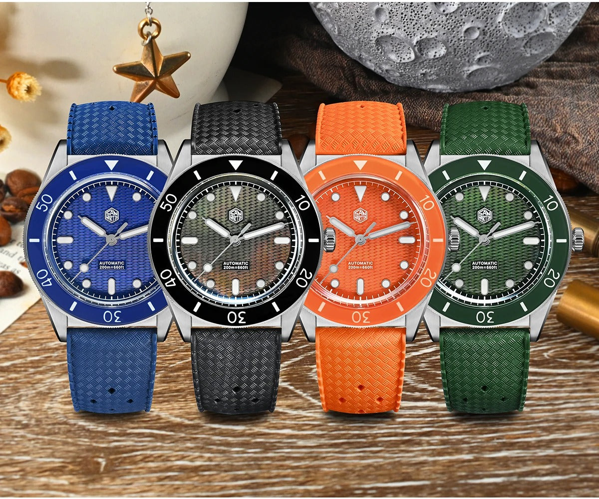 🔥11.11 Sale🔥San Martin 39mm Guilloche MOP Dial Miyota 90S5 Automatic Mechanical Watch SN0151