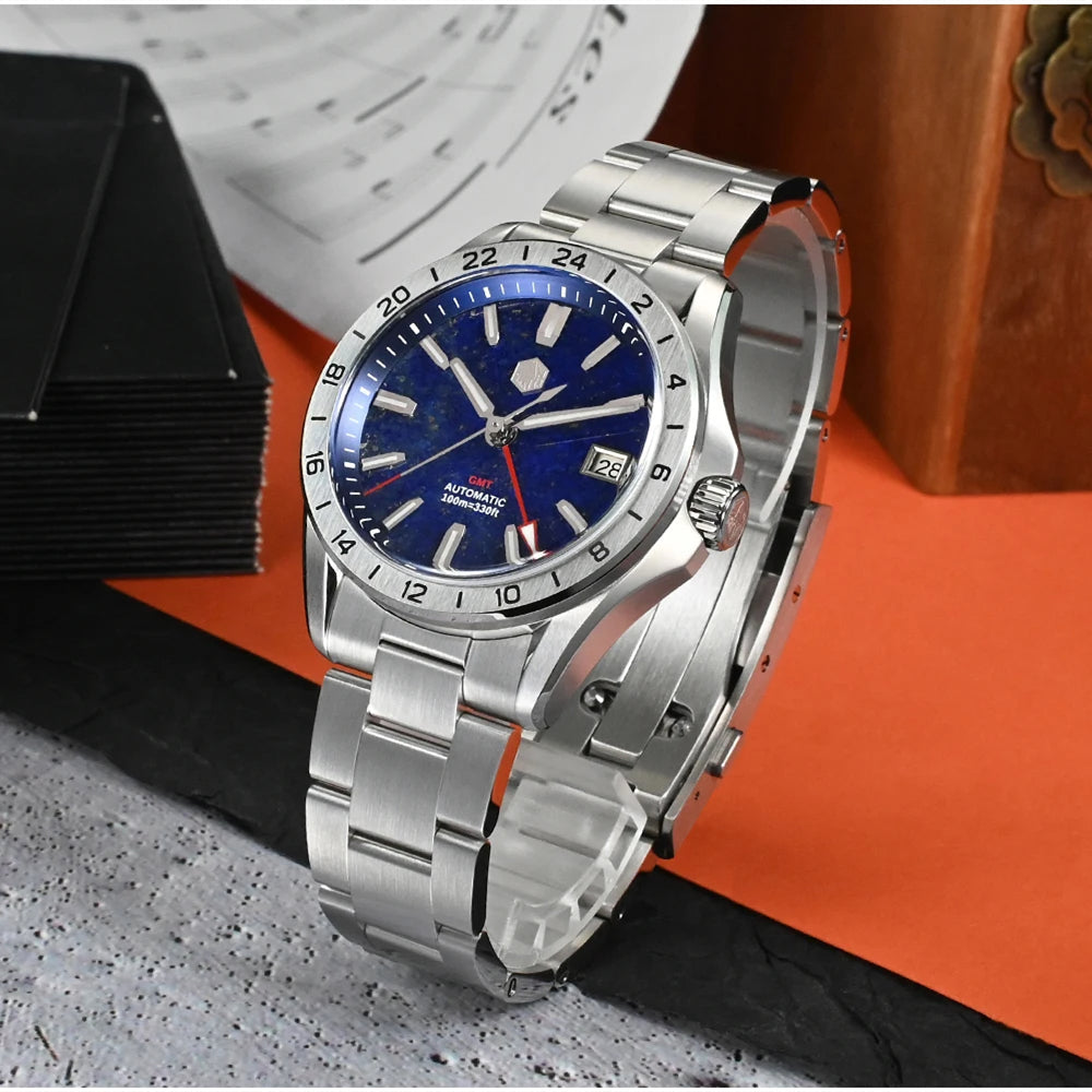 【値下げしました】San Martin SN0129 G Aventurine San Martin 39mm Aventurine Gemstone Dial Luxury Men's Watch
