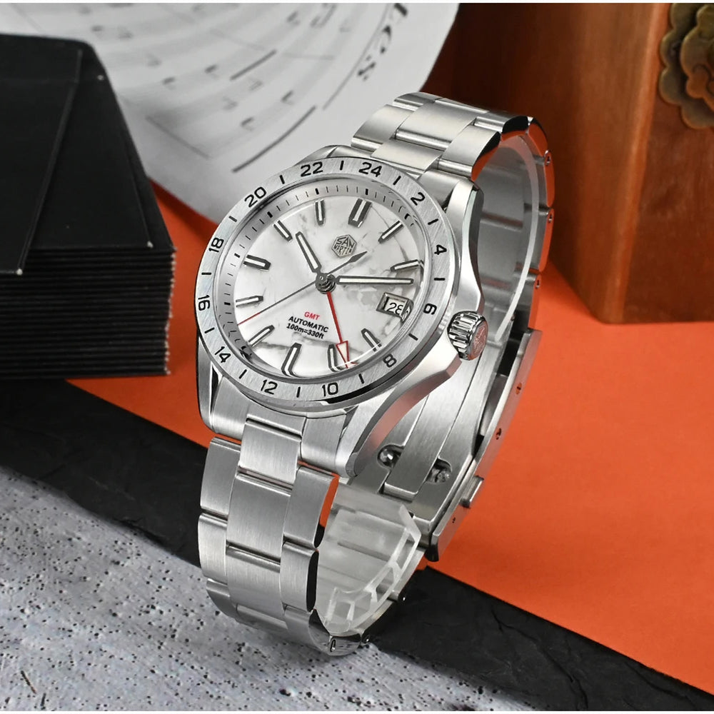 San Martin Aventurine Gemstone NH34 GMT Watch SN0129GB – San