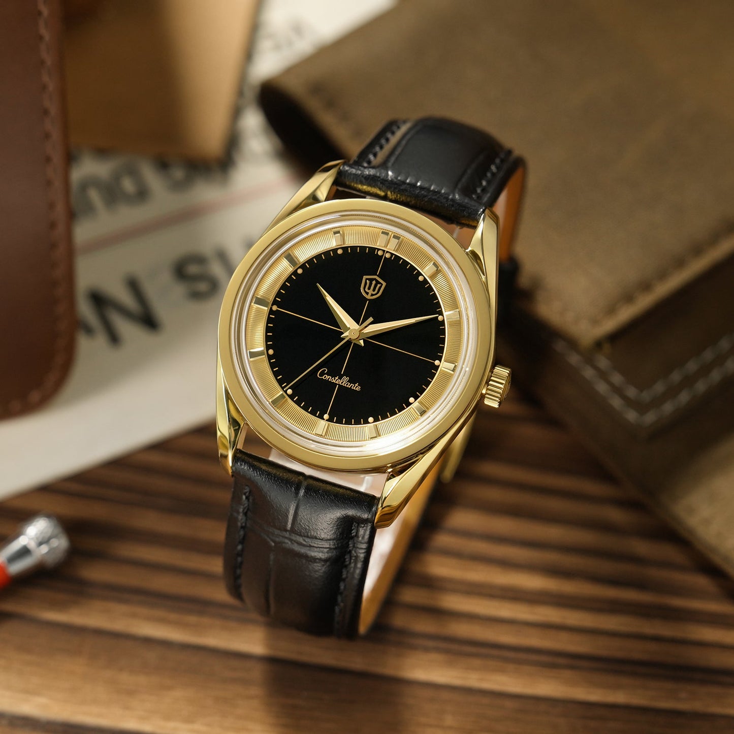 Watchdives WD1954 Arctic Classic 36mm VH31 – Gold Dial
