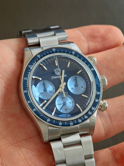 ⚡EarlyBird⚡Watchdives WD6263 Vintage Racing Chronograph Watch