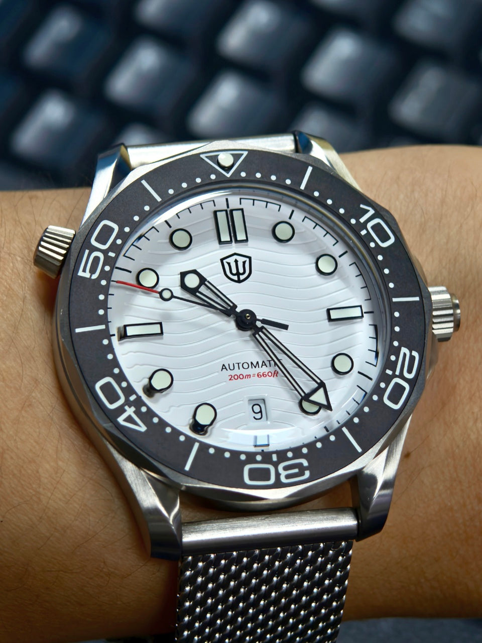 🔥WeeklyDeals🔥Watchdives WD007 Top Hat Sapphire PT5000 Titanium Dive Watch