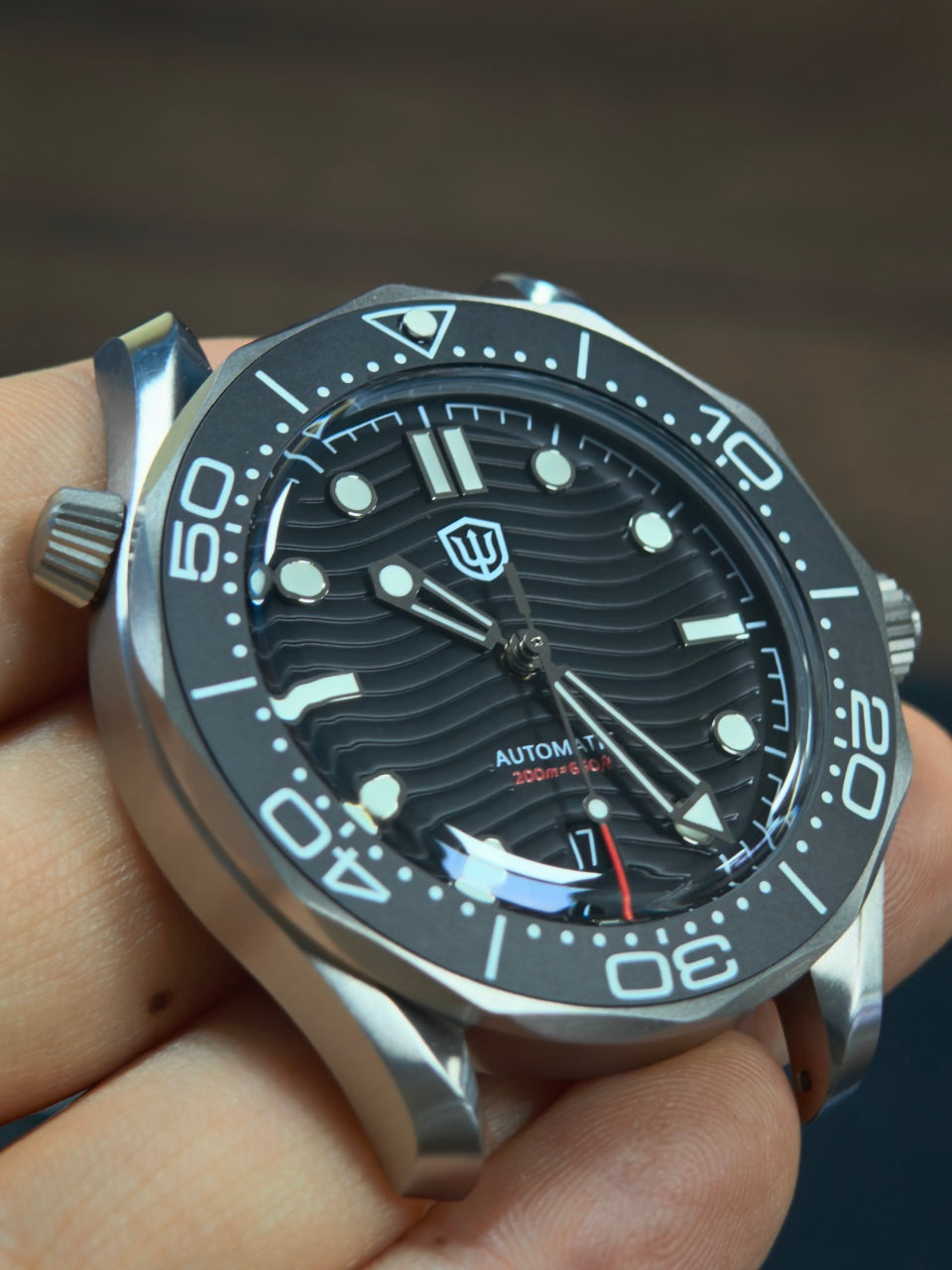 🔥WeeklyDeals🔥Watchdives WD007 Top Hat Sapphire PT5000 Titanium Dive Watch
