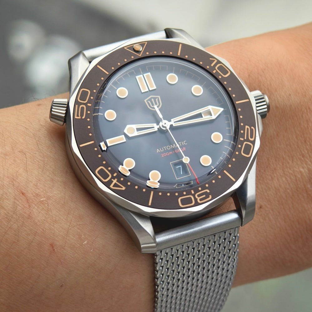 🔥WeeklyDeals🔥Watchdives WD007 Top Hat Sapphire PT5000 Titanium Dive Watch