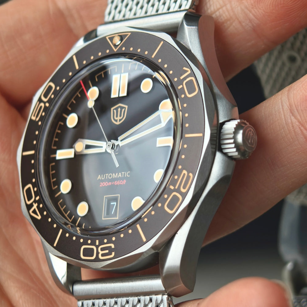 🔥WeeklyDeals🔥Watchdives WD007 Top Hat Sapphire PT5000 Titanium Dive Watch