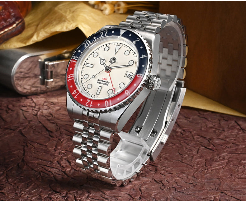 San Martin Vintage NH35 GMT Watch SN005-B2 – San Martin Watch